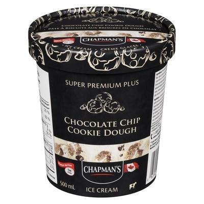 Chapmans Super Premium Plus Ice Cream Chocolate Chip Cookie Dough 500 ml, $1.00/100ml
