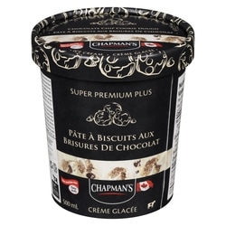Chapman’s Super premium plus crème glacée pâte à biscuits aux brisures de chocolat 500 ml, 0,80 $/100ml