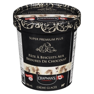 Chapman’s Super premium plus crème glacée pâte à biscuits aux brisures de chocolat 500 ml, 1,00 $/100ml