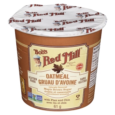 Bob’s Red Mill Gruau d'avoine sans gluten érable et cassonade naturellement aromatisé 61 g, 3,28 $/100g