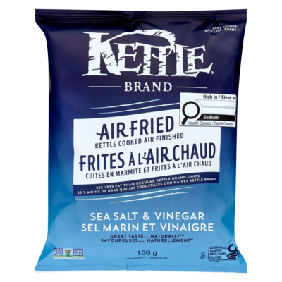 Kettle Potato Chips Sea Salt & Vinegar 156 g, $2.24/100g