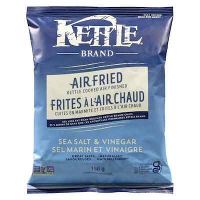 Kettle Potato Chips Sea Salt & Vinegar 156 g, $2.12/100g
