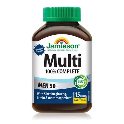 Jamieson 100% Complete Multivitamin Caplets for Men 50+ 115 ea, $0.20/1ea