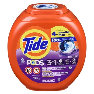 Tide Laundry Detergent Pods, Spring Meadow Scent, 76 Count 76 ea, $0.34/1ea