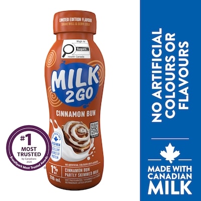 Milk 2 Go 1% M.F. Cinnamon Bun Limited Edition Partly Skimmed Milk 310 ml, $0.64/100ml