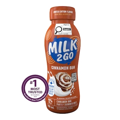 Milk 2 Go 1% M.F. Cinnamon Bun Limited Edition Partly Skimmed Milk