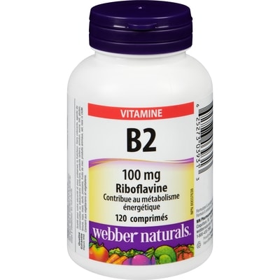 Webber Naturals Vitamine b2 riboflavine 100 mg 120 ea, 0,11 $/1ch