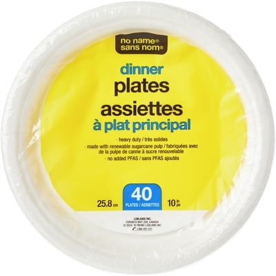 No Name Dinner Plates 40 Pack 1 ea, $7.99/1ea