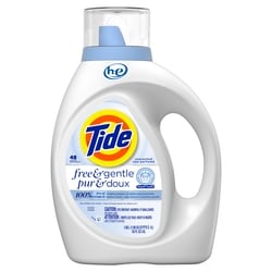 Tide Free & Gentle laundry detergent liquid, 48 loads. 1.86 l, $0.65/100ml