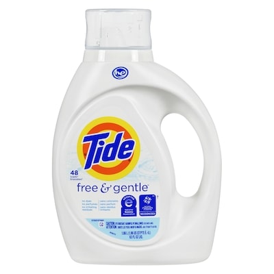 Tide High Efficiency Free & Gentle Liquid Laundry Detergent, 48 loads 1.86 l, $0.86/100ml