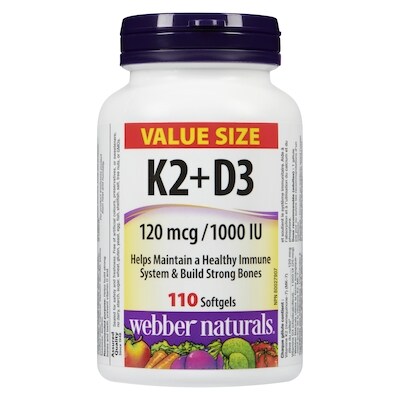 K2+D3 120 Mcg /1000 Iu Value Size
