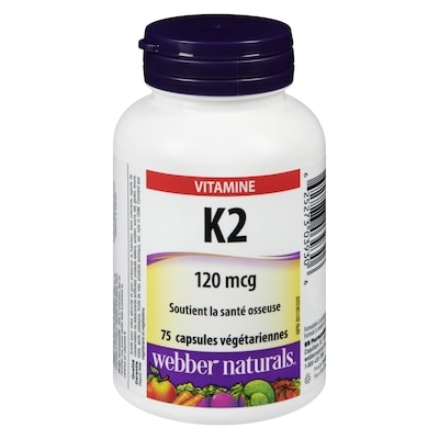 Webber Naturals Vitamine k2 120 mcg 75 ea, 0,13 $/1ch