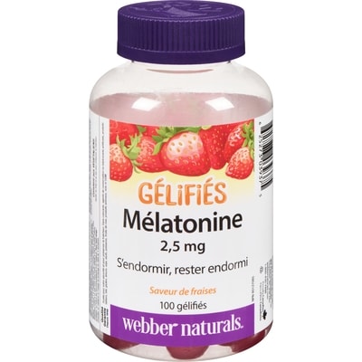 Webber Naturals Mélatonine 2,5 mg saveur de fraises 100 ea, 0,16 $/1ch