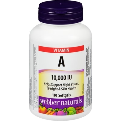 Webber Naturals Vitamin A 10,000 Iu 110 ea, $0.06/1ea