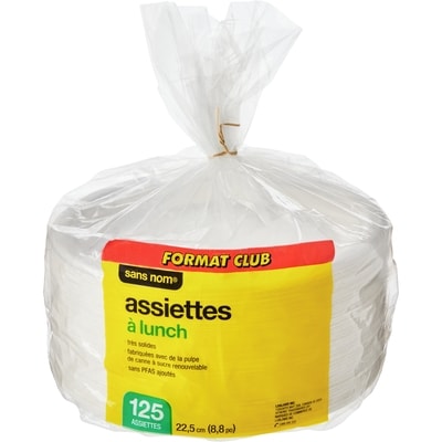 Sans Nom Assiettes à lunch, emballage format Club de 125 125 ea, 0,14 $/1ch