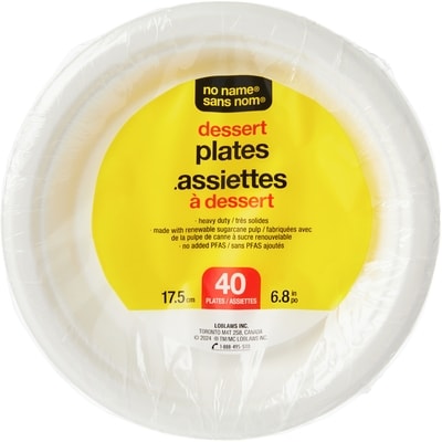 Sans Nom Assiettes à dessert, emballage de 40 1 ea, 5,99 $/1ch