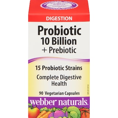 Webber Naturals Probiotic 10 Billion + Prebiotic 90 ea, $0.31/1ea