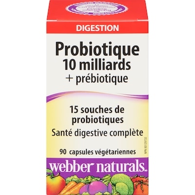 Webber Naturals Probiotique 10 milliards + prébiotique 90 ea, 0,31 $/1ch
