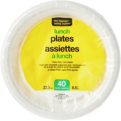 Sans Nom Assiettes à lunch, emballage de 40 1 ea, 6,99 $/1ch