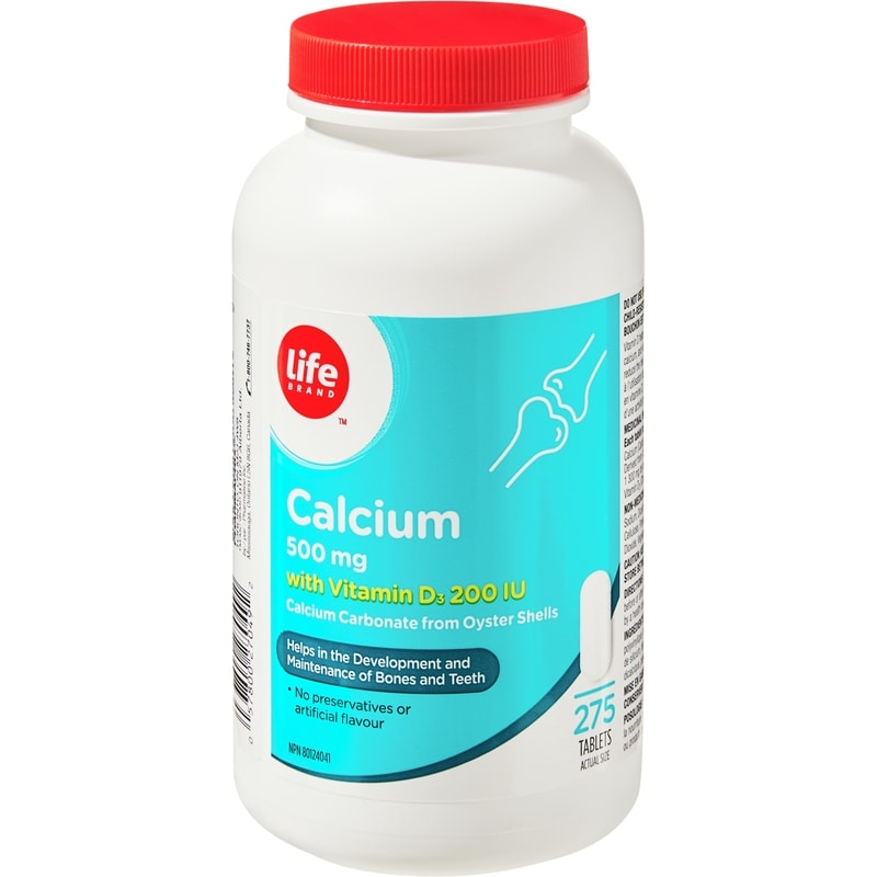 Calcium 500 mg with Vitamin D3 200 IU 275 Tablets