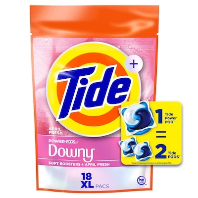 Tide Power PODs 2-in-1 Laundry Detergent Pods with Soft Boosters, 18 Count,Lasting Freshness with April Fresh Scent 18 ea, $0.83/1ea