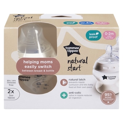 Tommee Tippee Natural Start 0-2m Extra Slow Flow 150 ml 2 ea, $8.50/1ea