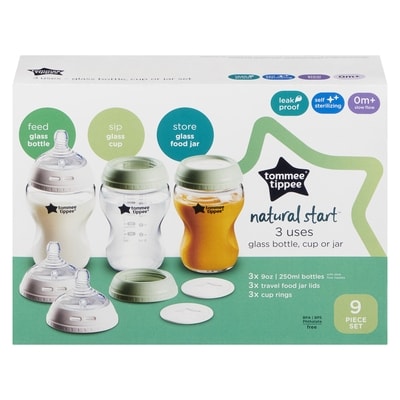 Tommee Tippee Natural Start Glass Bottle, Cup Or Jar 0m+ Slow Flow 3 Uses 250 Ml 1 ea, $29.99/1ea