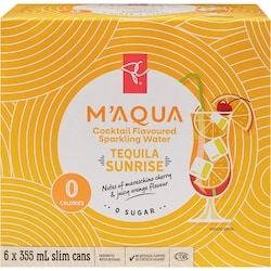 Eau pétillante aux arômes de cocktail M'ACQUA Tequila Sunrise