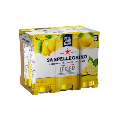 Léger au citron, boisson pétillante aux fruits