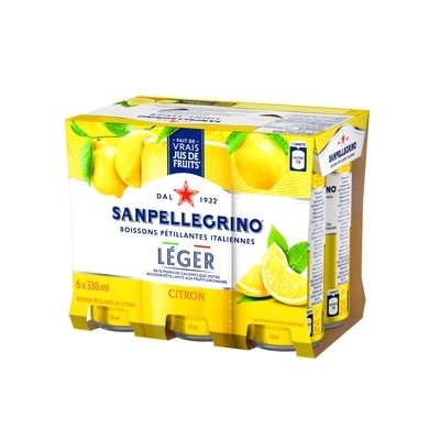 Léger au citron, boisson pétillante aux fruits