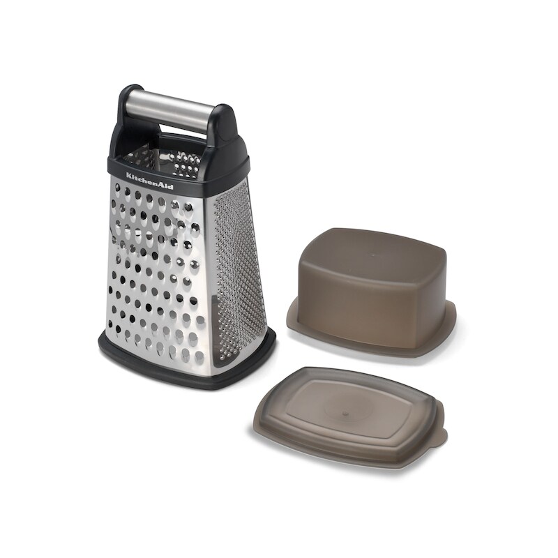 Box Grater, Black with Covered Container