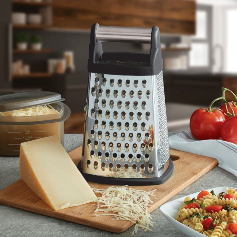 Box Grater, Black with Covered Container