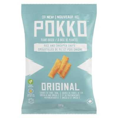 Pokko Rice And Chickpea Chips Original 120 g, $4.58/100g
