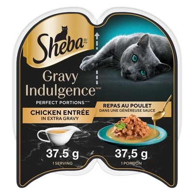 Sheba GRAVY INDULGENCE PERFECT PORTIONS Adult Wet Cat Food Chicken Entrée in Extra Gravy 75 g, $2.39/100g
