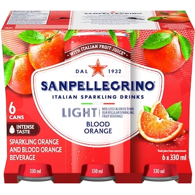 San Pellegrino Light Blood Orange, Sparkling Fruit Beverage 6x330.0 ml, $0.40/100ml