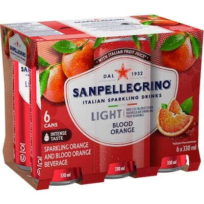 Léger Orange sanguine, boisson pétillante aux fruits