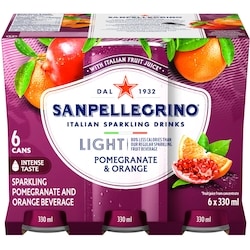 San Pellegrino Light Pomegranate & Orange, Sparkling Fruit Beverage 6x330.0 ml, $0.30/100ml