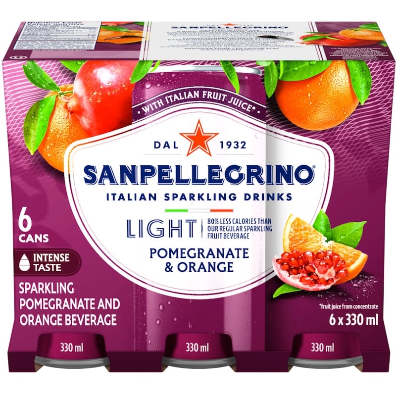 Light Pomegranate & Orange, Sparkling Fruit Beverage