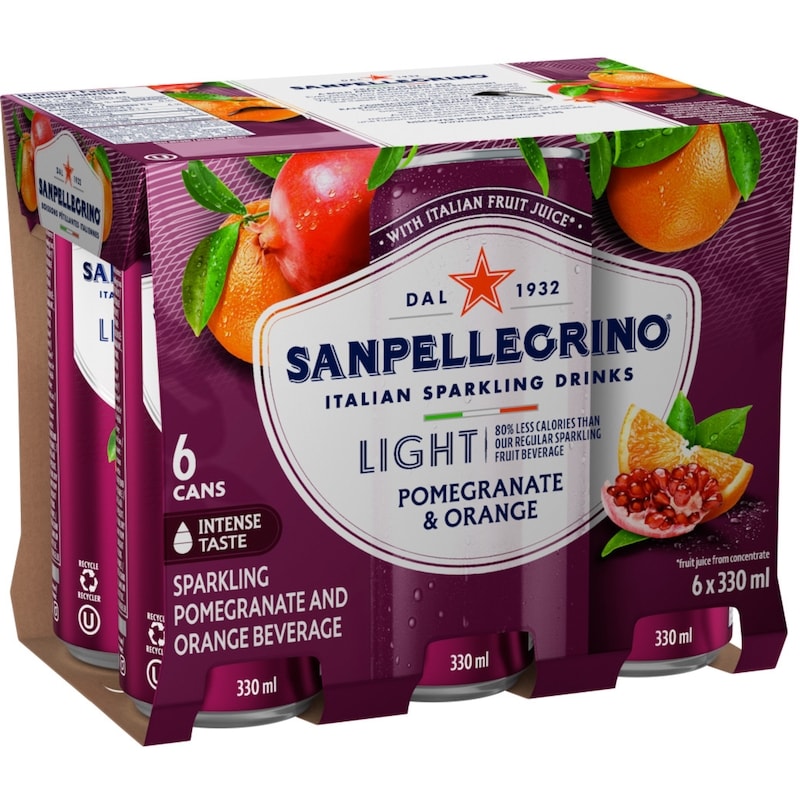 Light Pomegranate & Orange, Sparkling Fruit Beverage