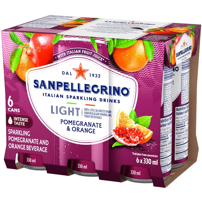 Light Pomegranate & Orange, Sparkling Fruit Beverage