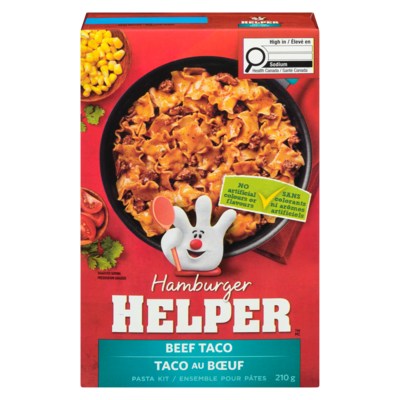 Hamburger Helper Pasta Kit Beef Taco 210 g, $1.57/100g