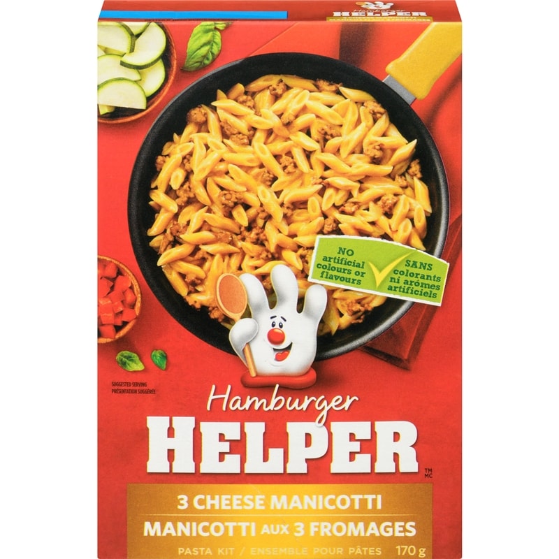 Hamburger Helper Pasta Kit 3 Cheese Manicotti