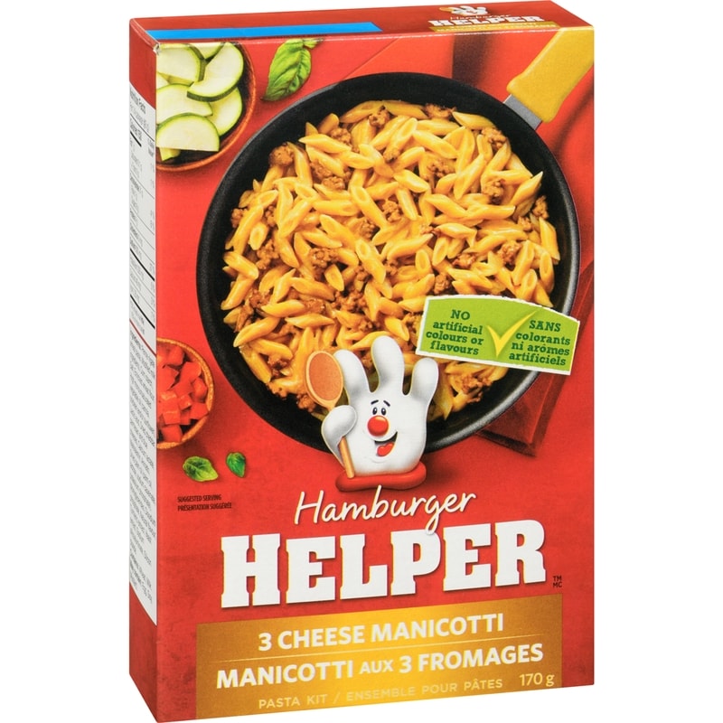 Hamburger Helper Pasta Kit 3 Cheese Manicotti