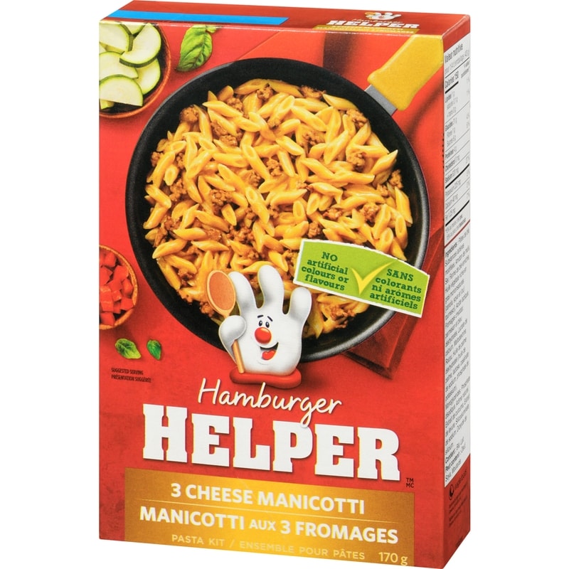 Hamburger Helper Pasta Kit 3 Cheese Manicotti