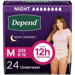 Night Defense Incontinence Underwear Overnight, Medium, 24 Ct