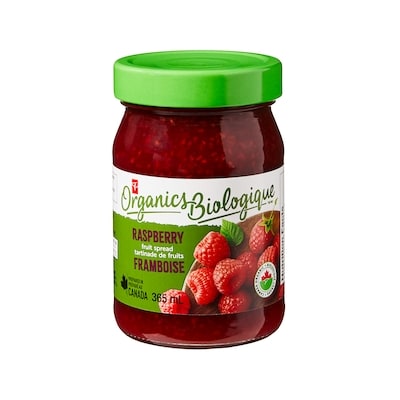 PC Organics Organics Raspberry Fruit Spread 365 ml, $1.50/100ml