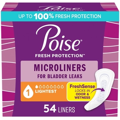 Poise Daily Microliners, Lightest Absorbency, Regular Length, 54 Count 54 ea, $0.16/1ea