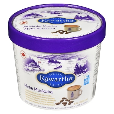 Kawartha Crème glacée haut de gamme préparée avec du lait frais et de la crème fraîche moka muskoka 1.5 l, 0,67 $/100ml