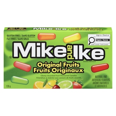 Mike & Ike Friandises à mâcher aux saveurs de fruits assortis fruits originaux 120 g, 2,74 $/100g
