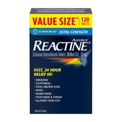 Réactine Comprimés antihistaminiques Extra fort 120 ea, 0,55 $/1ch